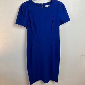 Calvin Klein cobalt blue dress with gold zipper; size 10